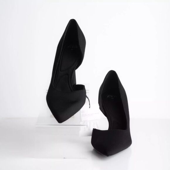 (Z) Zara Women's D'Orsay Black Pumps High Heels Sizes US/EU 8/39 - Picture 7 of 11